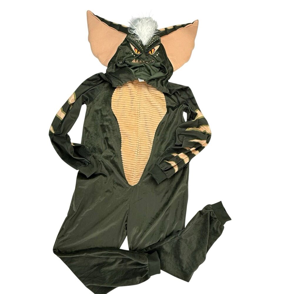 Gremlins Movie STRIPE Costume for Adults S/M One Piece Cosplay Jumpsuit Hooded
